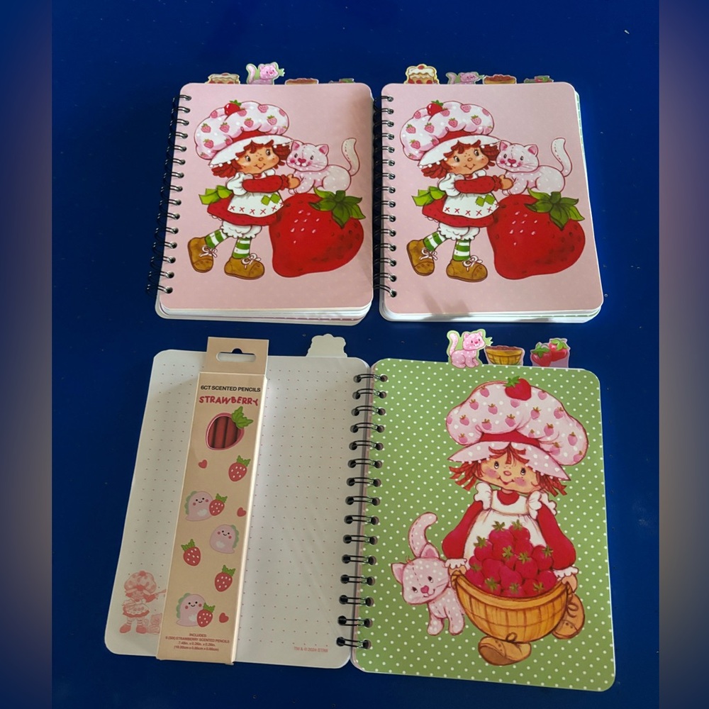 Strawberry shortcake notebook and scented pencils